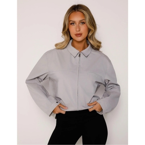 NEW! Tigermist- Gray Zip Up Mid Length Lincoln Bomber Lightweight Jacket NWT - Picture 2 of 7